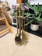 Brass Fireside Companion Set Vintage 4-Piece
