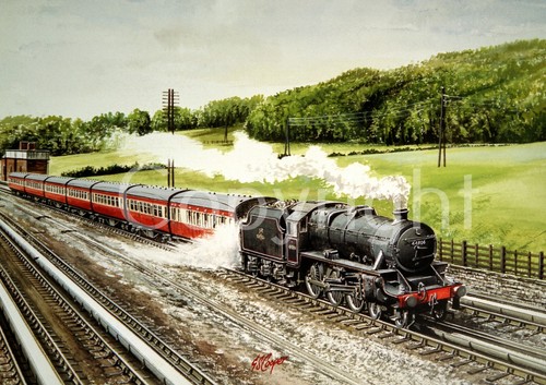 Steam train black 44806 - train,