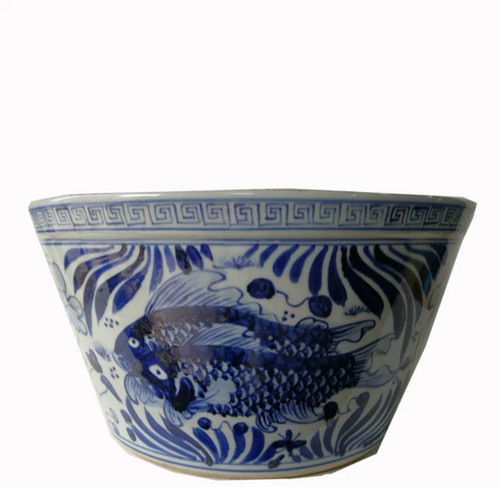 Large blue and white oriental - blue,