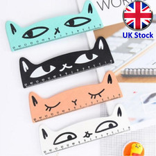 15cm Wooden Cat Ruler – Cute Animal Design for School & Office - Various Colours