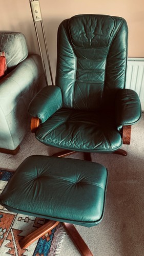 Leather effect recliner - leather,