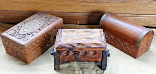 Small wooden boxes indian - 3, boxes-