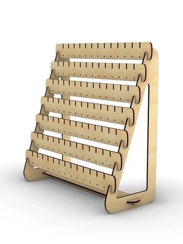 Retro wooden earring holder - retro,