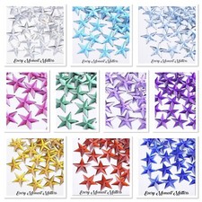 50 x ACRYLIC RHINESTONE FACETED STAR FLAT BACK 13mm EMBELLISHMENTS Various Cols
