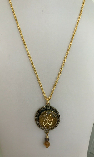 Steampunk bezel pendant - pendant, with