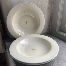 3 x vintage POOLE POTTERY leaf