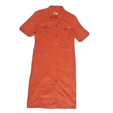 Orange Button Front Dress