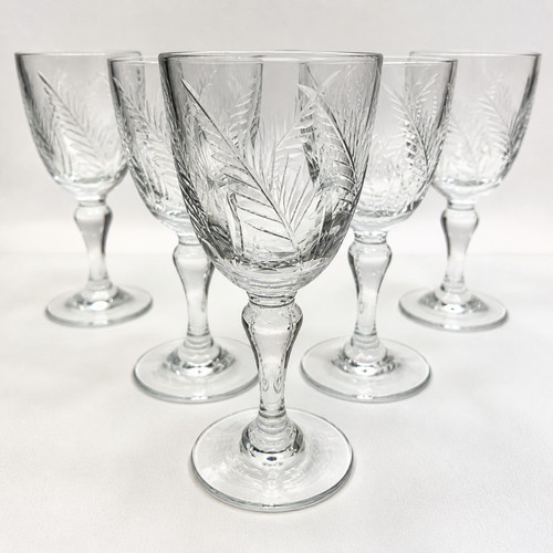 Vintage crystal liqueur - 5x,