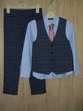 Next Boys Navy Check Trousers