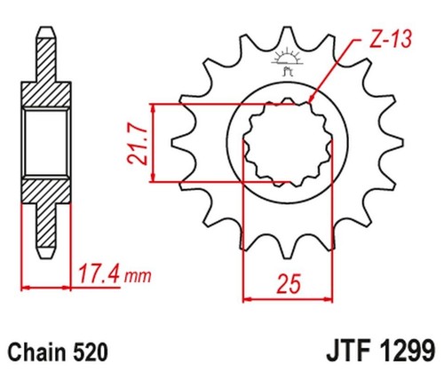 Front sprocket honda 250 - jt,