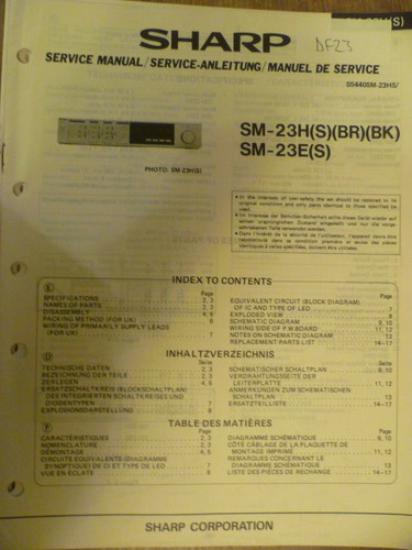 Sharp 23h 23e - sm-23e, stereo