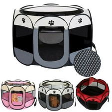 Large Foldable Soft Fabric Puppy Play Pen Tent Dog Crate Cat Cage Pet bed Travel