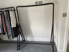2 x IKEA Turbo Black Clothes Rail for Indoor/Outdoor 117x59 Cm