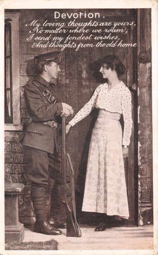 World war romatic postcard - war,