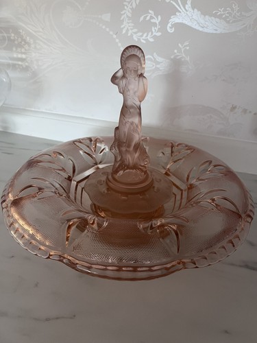 Art deco pink glass arabella - art,