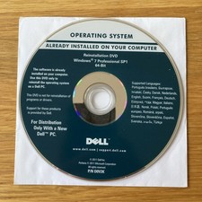 Dell Windows 7 Professional SP1 64-Bit Reinstallation DVD