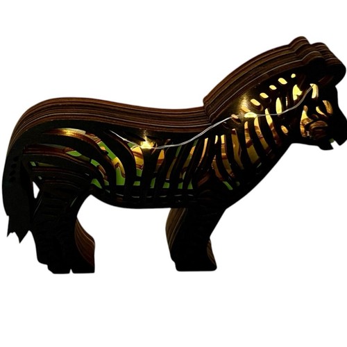 Handmade wooden zebra led - handmade,