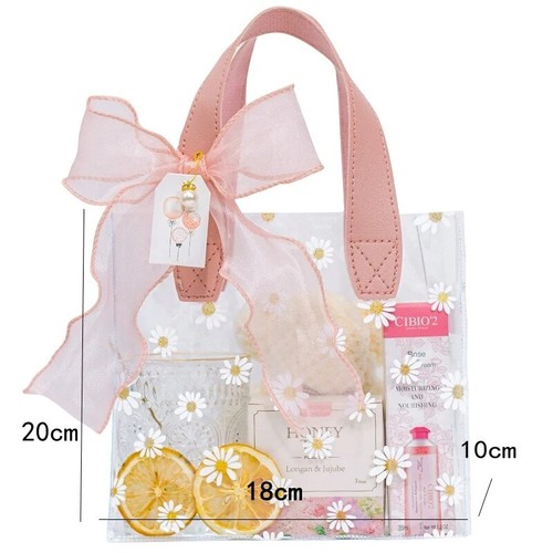 Clear daisy print gift tote - gift,