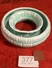 VINTAGE BURLINGTON WARE ROUND GREEN POSY VASE