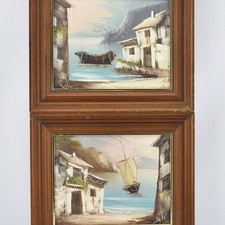 2x VTG Signed Oil Painting on