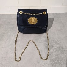 Lulu Guinness Navy Patent Leather Handbag/Chain Strap