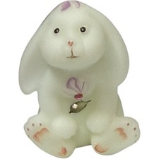 Fenton Swarovski Crystals Luv Bunny Dew Drops Satin Glass Love Rabbit Floral
