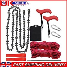 53 inch 68 Teeth Rope Saw High Reach Tree Limb Hand Rope Chain Saw Foldable UK