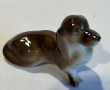 Vintage Lomonosov Russia Porcelain Dachshund Sausage Dog Miniature Figure USSR