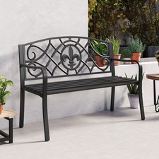 128cm Outdoor Metal Bench Cast