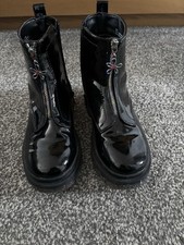 Girls Black Patent Boots