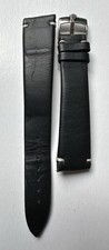 Black Leather Strap 20mm Rolex Steel Buckle