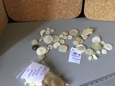 63 vintage large and shaped mother of pearl buttons