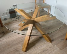 140cms Round Tempered Glass Dining Table Kitchen Dining Table