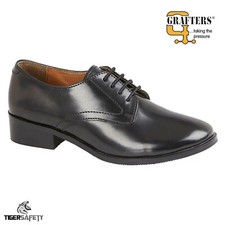 Grafters L213A Ladies Hi-Shine Black Leather Parade Cadet Uniform Service Shoes