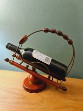 Vintage Wooden Wine Pourer Bottle Holder Rocker Brass Trimmed Bavarian Rare