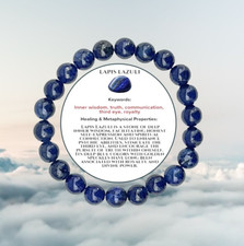 Lapis Lazuli 8mm Natural Gemstone Crystal Beaded Elastic Bracelet