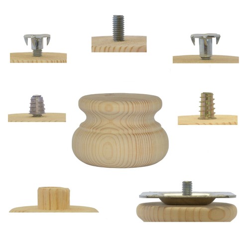 Wooden pine furniture bun - bun, foot