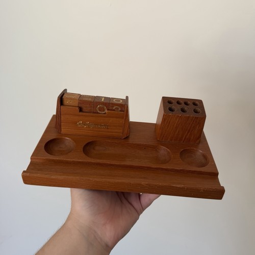 Vintage teak wooden desk - vintage,