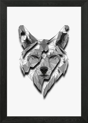 Wolf low poly half - low, frame