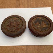 TWO OLD FOUR POUND SCALE WEIGHTS ONE GR 37 ?