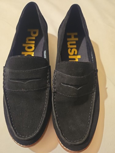 Hushpuppy black suede loafer - suede,