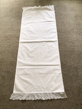 Antique, Bolster Case With Lace Edging. Cotton. 