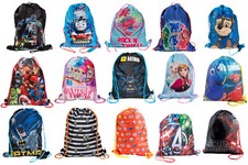Kids Character Swimming Bag Gym Bag Pump Bag Sports School Drawstring Boys Girls