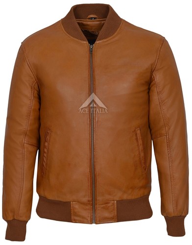 Retro bomber men s tan - '70's,