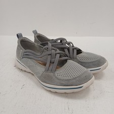 Clarks Mary Jane Trainers UK 7 Grey Leather Textile Strappy Casual RMF30-RP