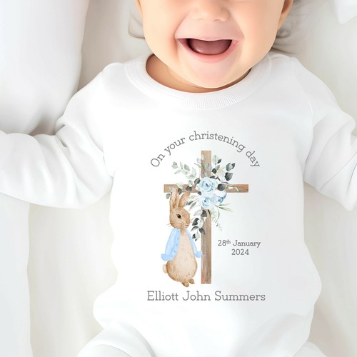 Personalised light blue rabbit - light,