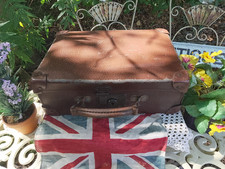 WW2 Vintage Brown Evacuee Demob Small Case Papworth Industries 1945