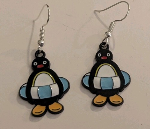 Pingu penguin swimming enamel - penguin,