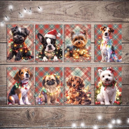 Tartan christmas dogs card - dogs,
