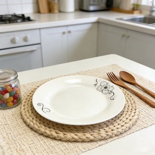 18cm white floral design - 18cm,